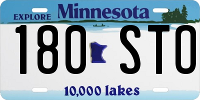 MN license plate 180STO