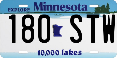 MN license plate 180STW