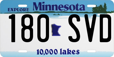 MN license plate 180SVD