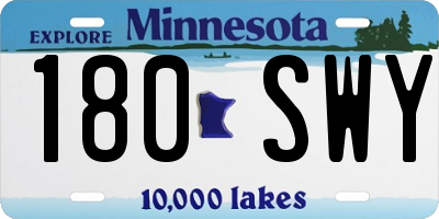 MN license plate 180SWY
