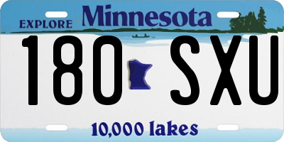 MN license plate 180SXU