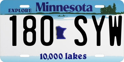 MN license plate 180SYW