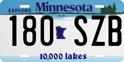MN license plate 180SZB
