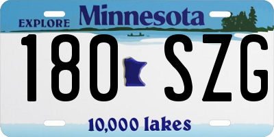 MN license plate 180SZG