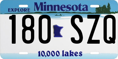 MN license plate 180SZQ