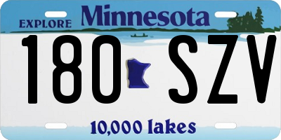 MN license plate 180SZV