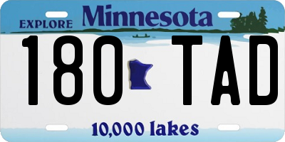 MN license plate 180TAD