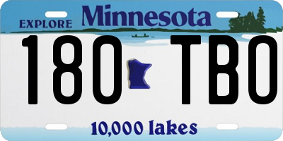 MN license plate 180TBO