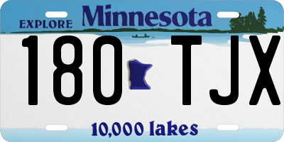 MN license plate 180TJX