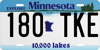 MN license plate 180TKE