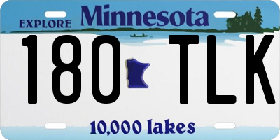 MN license plate 180TLK