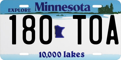 MN license plate 180TOA