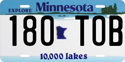 MN license plate 180TOB
