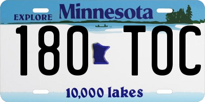 MN license plate 180TOC