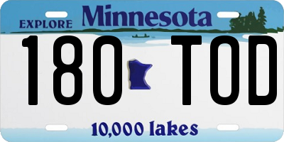 MN license plate 180TOD