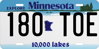 MN license plate 180TOE