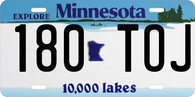 MN license plate 180TOJ