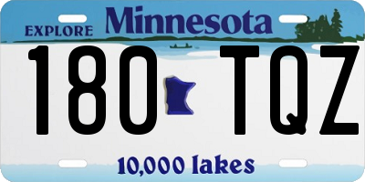 MN license plate 180TQZ