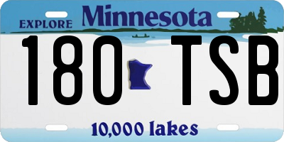 MN license plate 180TSB