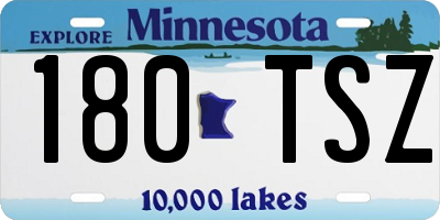 MN license plate 180TSZ
