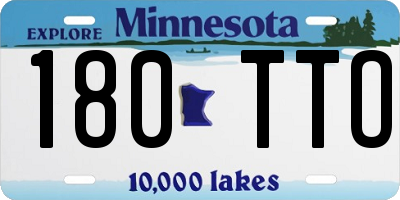 MN license plate 180TTO