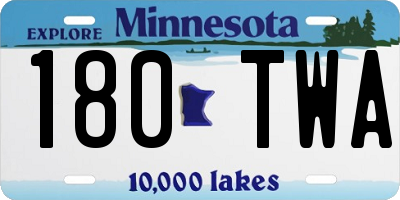 MN license plate 180TWA