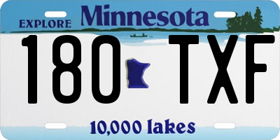 MN license plate 180TXF