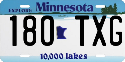 MN license plate 180TXG