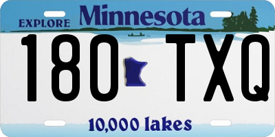 MN license plate 180TXQ