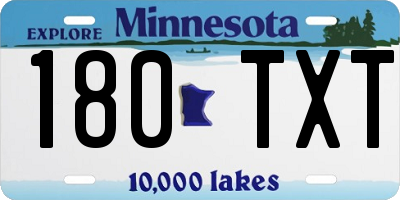 MN license plate 180TXT