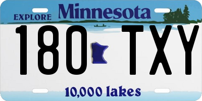 MN license plate 180TXY