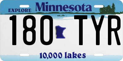 MN license plate 180TYR