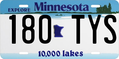 MN license plate 180TYS