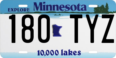 MN license plate 180TYZ