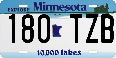 MN license plate 180TZB