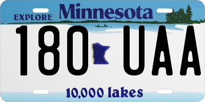 MN license plate 180UAA