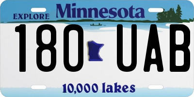 MN license plate 180UAB