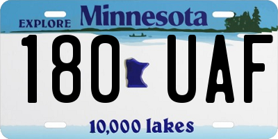 MN license plate 180UAF