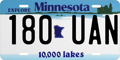 MN license plate 180UAN