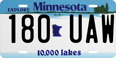 MN license plate 180UAW