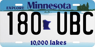 MN license plate 180UBC