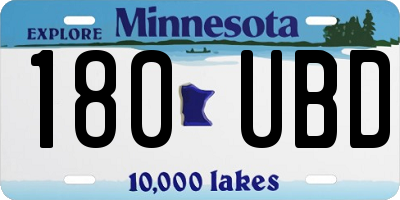 MN license plate 180UBD