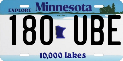 MN license plate 180UBE