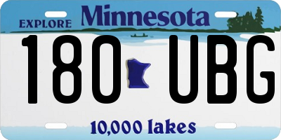 MN license plate 180UBG
