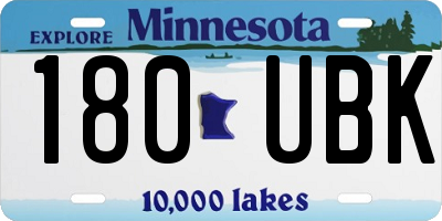 MN license plate 180UBK