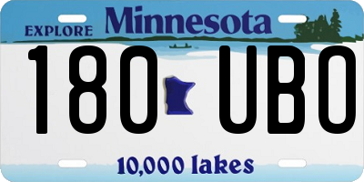 MN license plate 180UBO