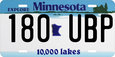 MN license plate 180UBP