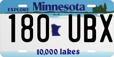 MN license plate 180UBX