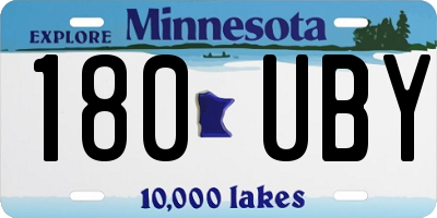 MN license plate 180UBY