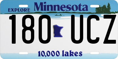 MN license plate 180UCZ